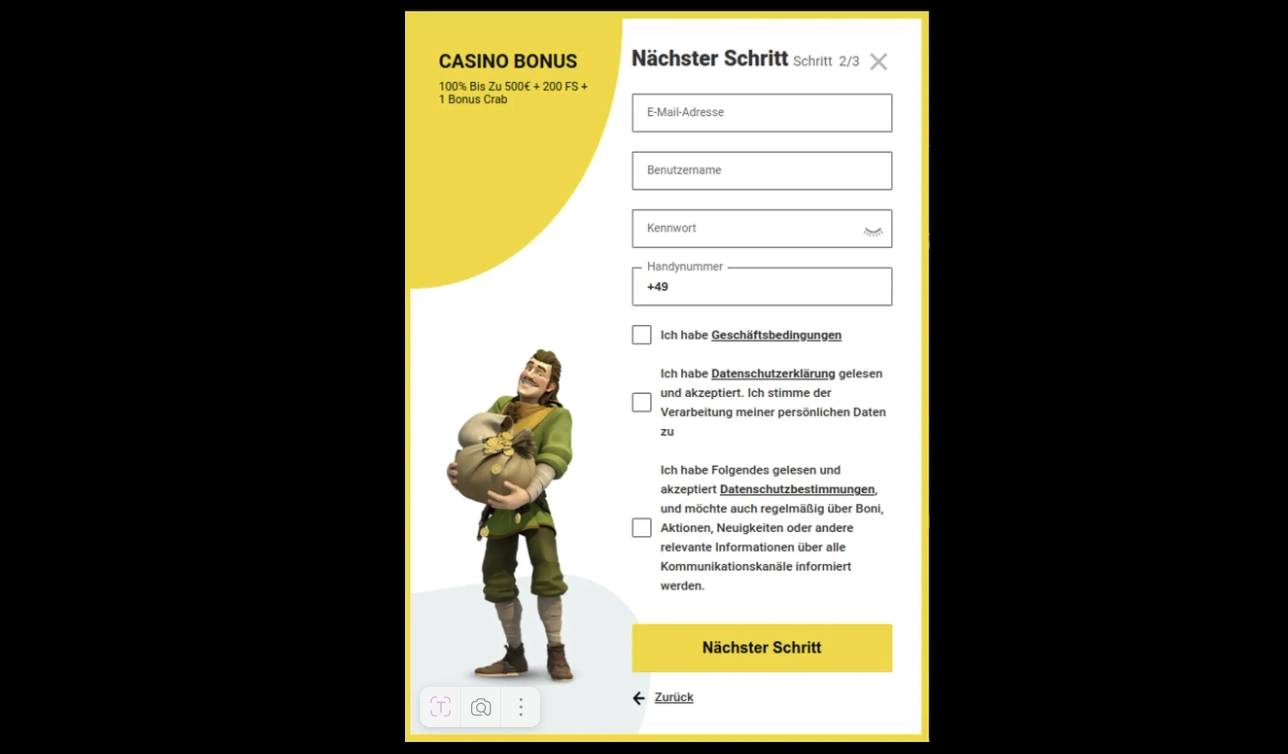 Registrierungsprozess